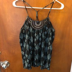 Charlotte Russe Women's Sheer Beaded Blouse, Sz M